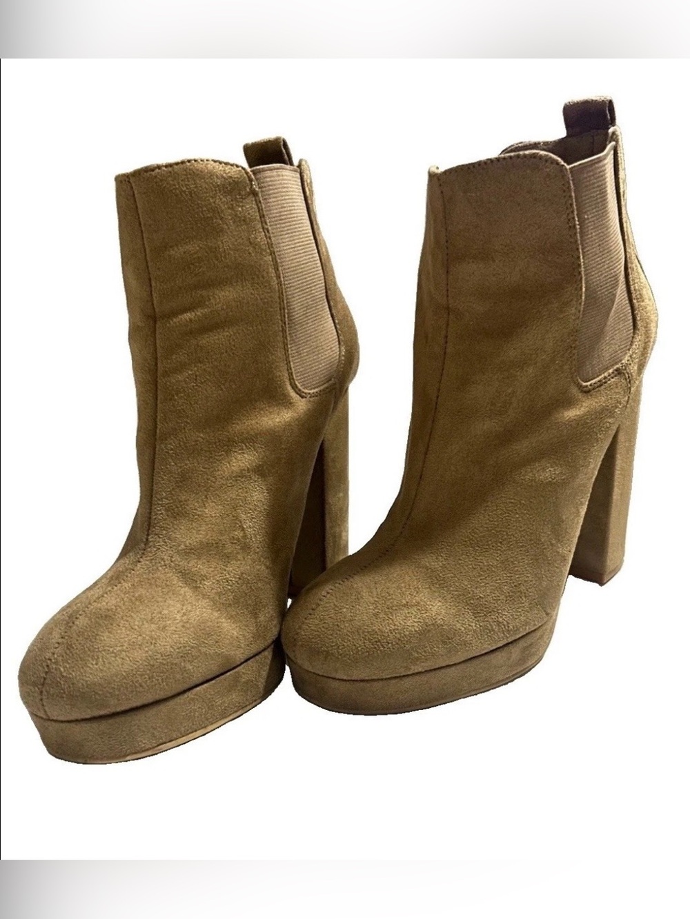 Formula Joven Suede Platform Boots Taupe Brown EU 38